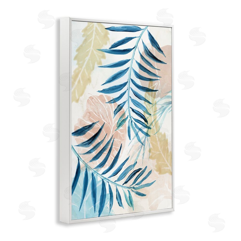 Nan Palm Fronds in Pastel Haze White Framed Giclee Wall Art Print