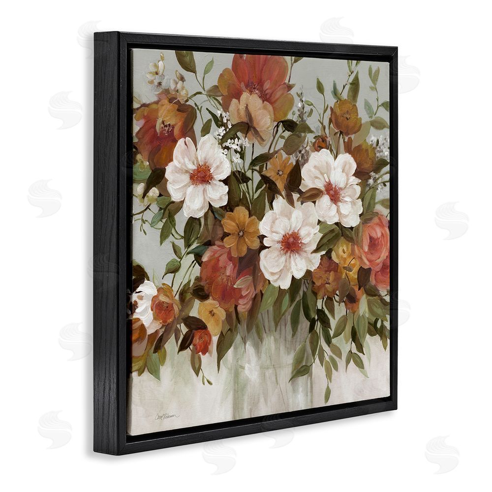Carol Robinson Muted Vibe Bouquet Black Floating Frame Canvas Wall Art Print