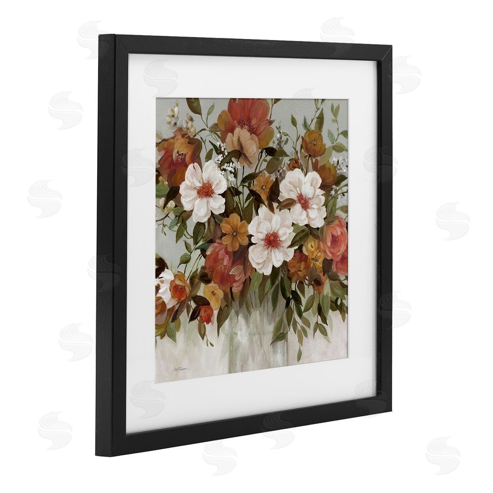 Carol Robinson Muted Vibe Bouquet Black Framed Print Under Glass Wall Art
