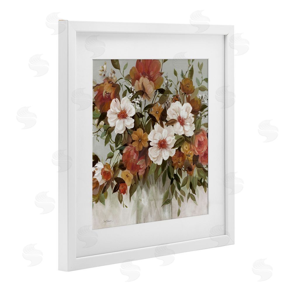Carol Robinson Muted Vibe Bouquet White Framed Print Under Glass Wall Art