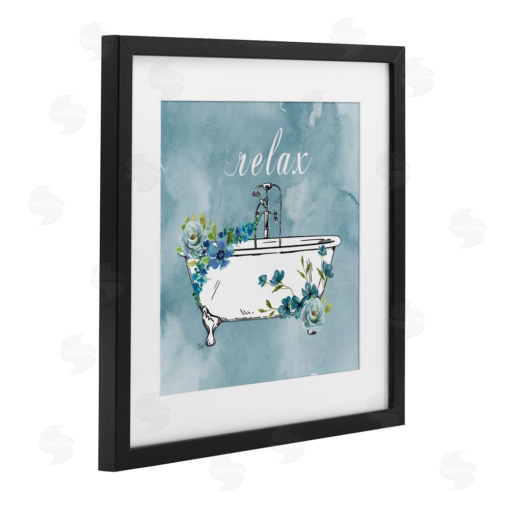 Nan Floral Bathroom Rules Relax Black Framed Print Under Glass Wall Art