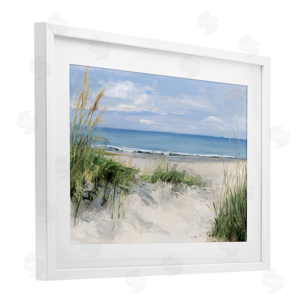 Sally Swatland Tall Grasses by Beach Coast White Framed Print Under Glass Wall Art