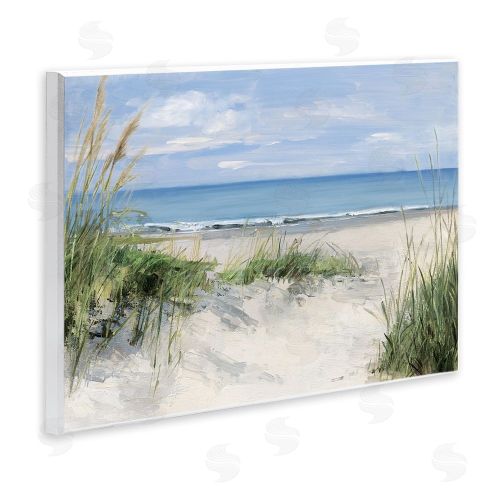 Sally Swatland Tall Grasses by Beach Coast Wooden Wall Plaque Art Print