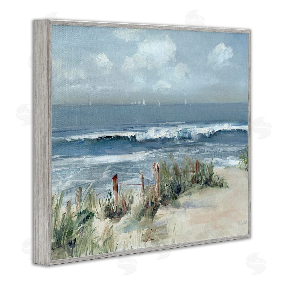 Sally Swatland Brushed Expression of Coast Gray Framed Giclee Wall Art Print