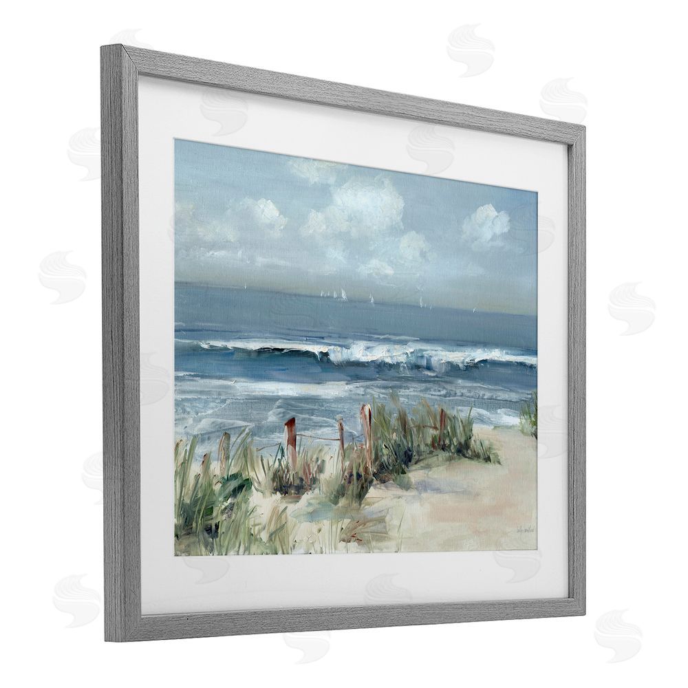Sally Swatland Brushed Expression of Coast Gray Framed Print Under Glass Wall Art