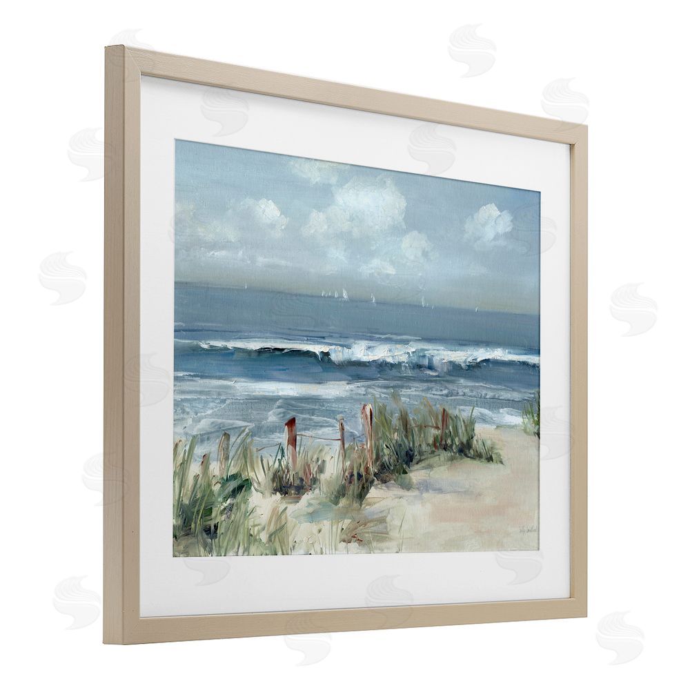 Sally Swatland Brushed Expression of Coast Brown Framed Print Under Glass Wall Art