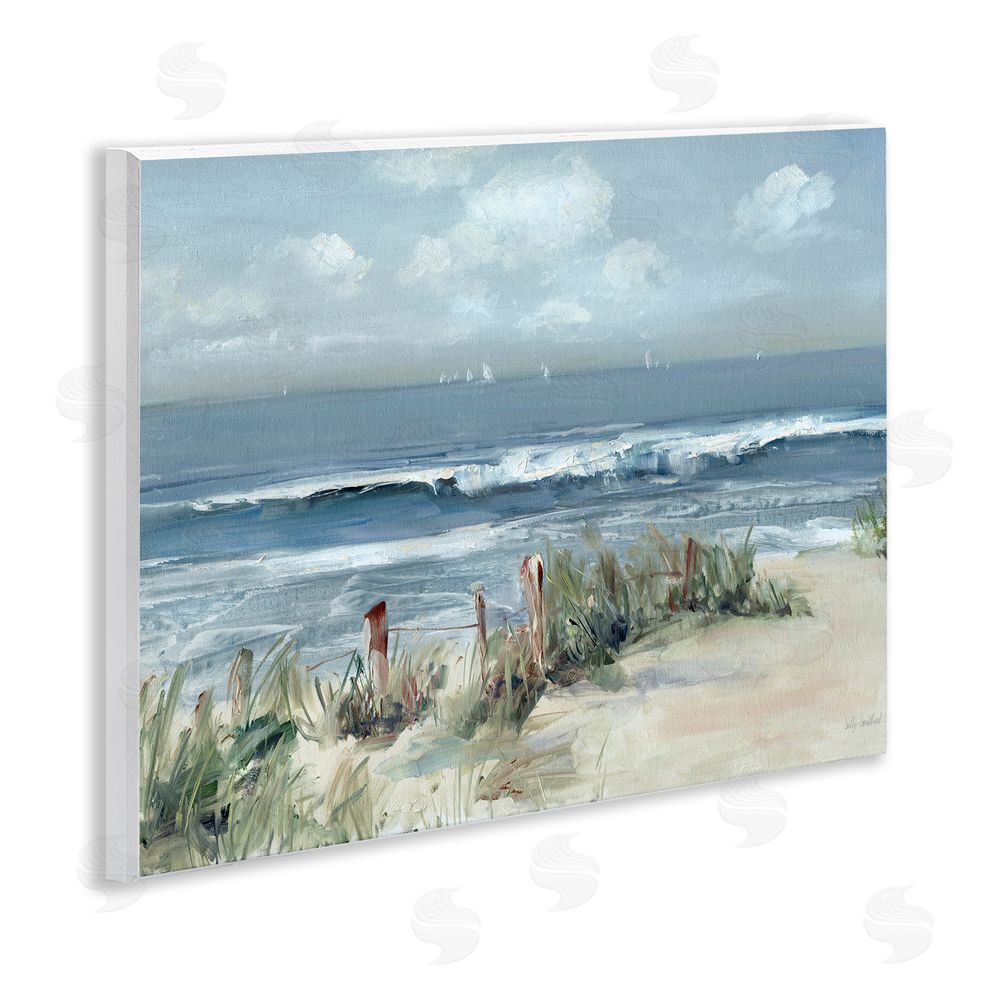 Sally Swatland Brushed Expression of Coast Wooden Wall Plaque Art Print
