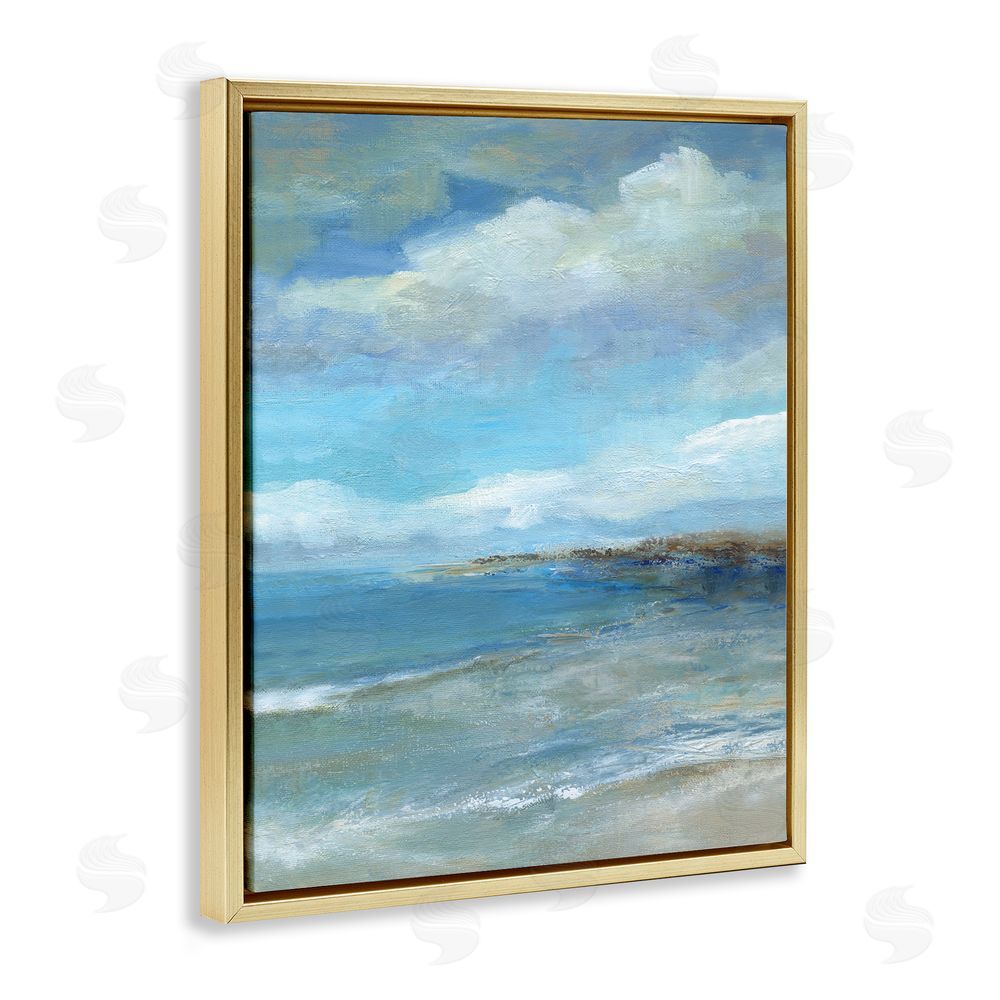 Carol Robinson Shore's Calm Breeze Gold Floating Frame Canvas Wall Art Print