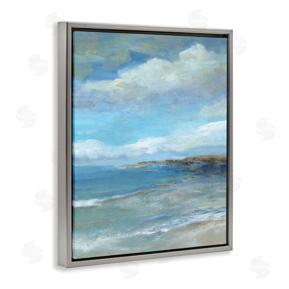 Carol Robinson Shore's Calm Breeze Gray Floating Frame Canvas Wall Art Print