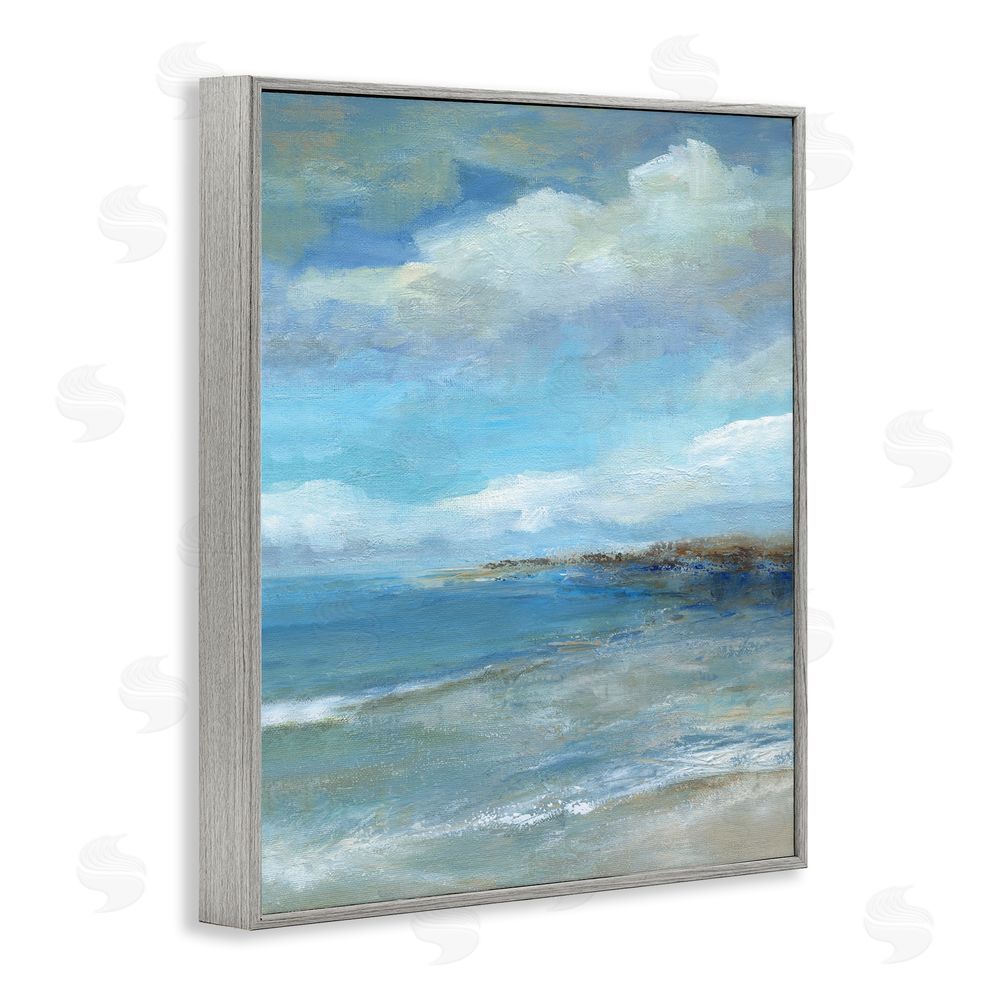 Carol Robinson Shore's Calm Breeze Gray Framed Giclee Wall Art Print