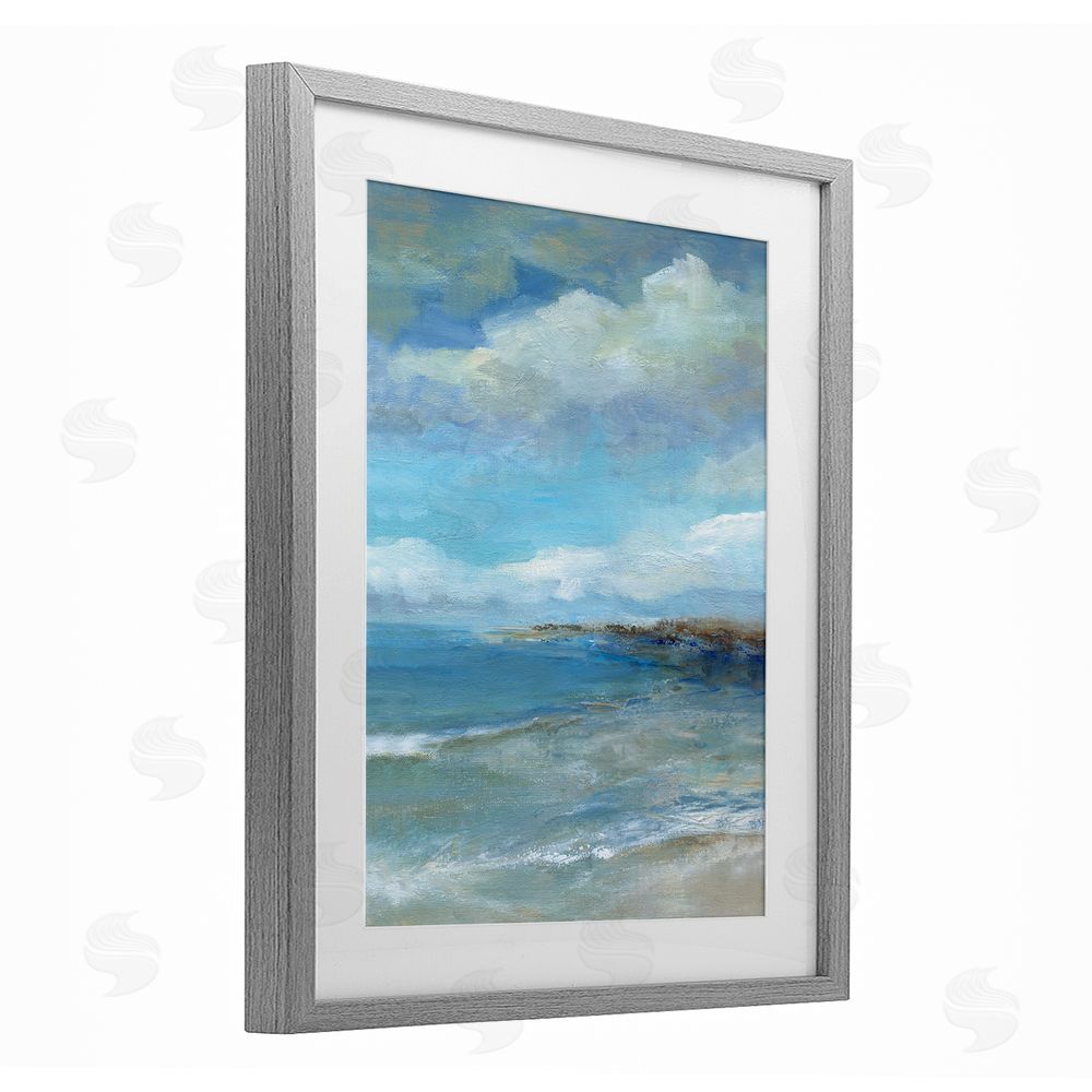 Carol Robinson Shore's Calm Breeze Gray Framed Print Under Glass Wall Art
