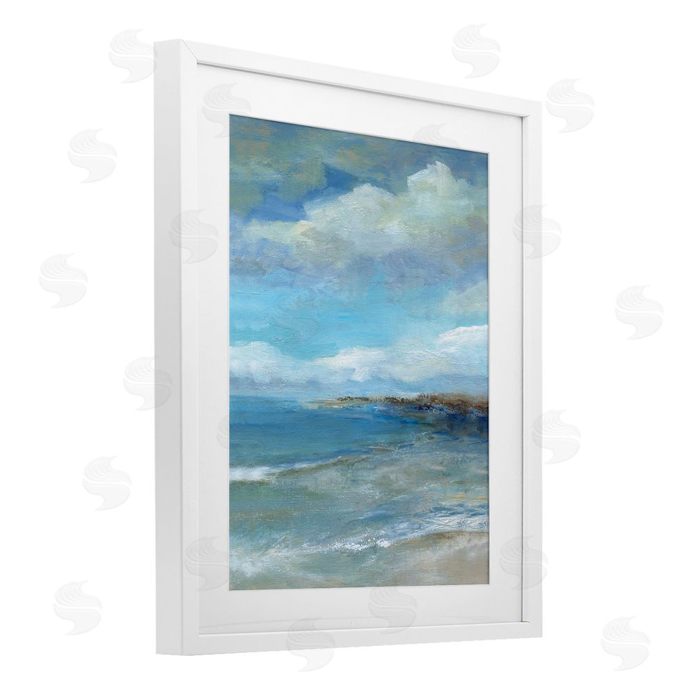 Carol Robinson Shore's Calm Breeze White Framed Print Under Glass Wall Art