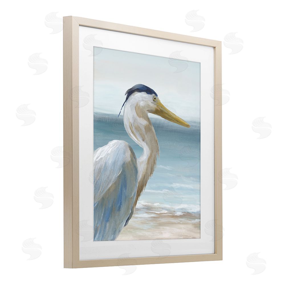 Nan Right Gazing Heron Brown Framed Print Under Glass Wall Art