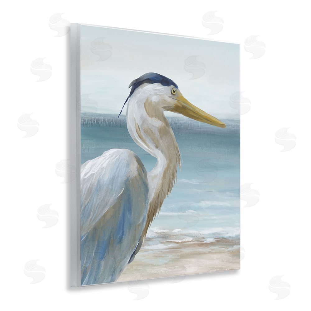 Nan Right Gazing Heron Wooden Wall Plaque Art Print