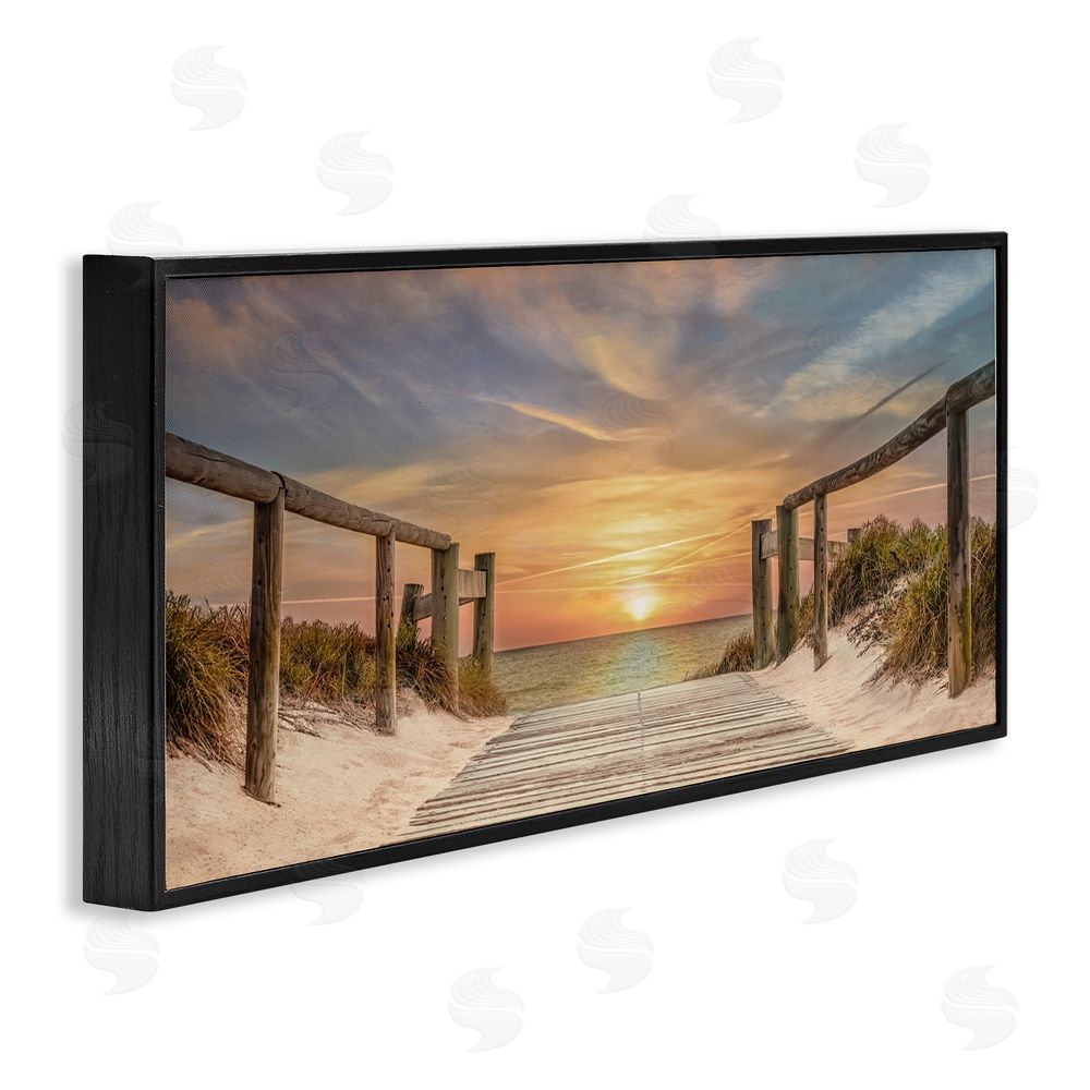 Mike Caliascibetta Pathway To Sunset Black Framed Giclee Wall Art Print