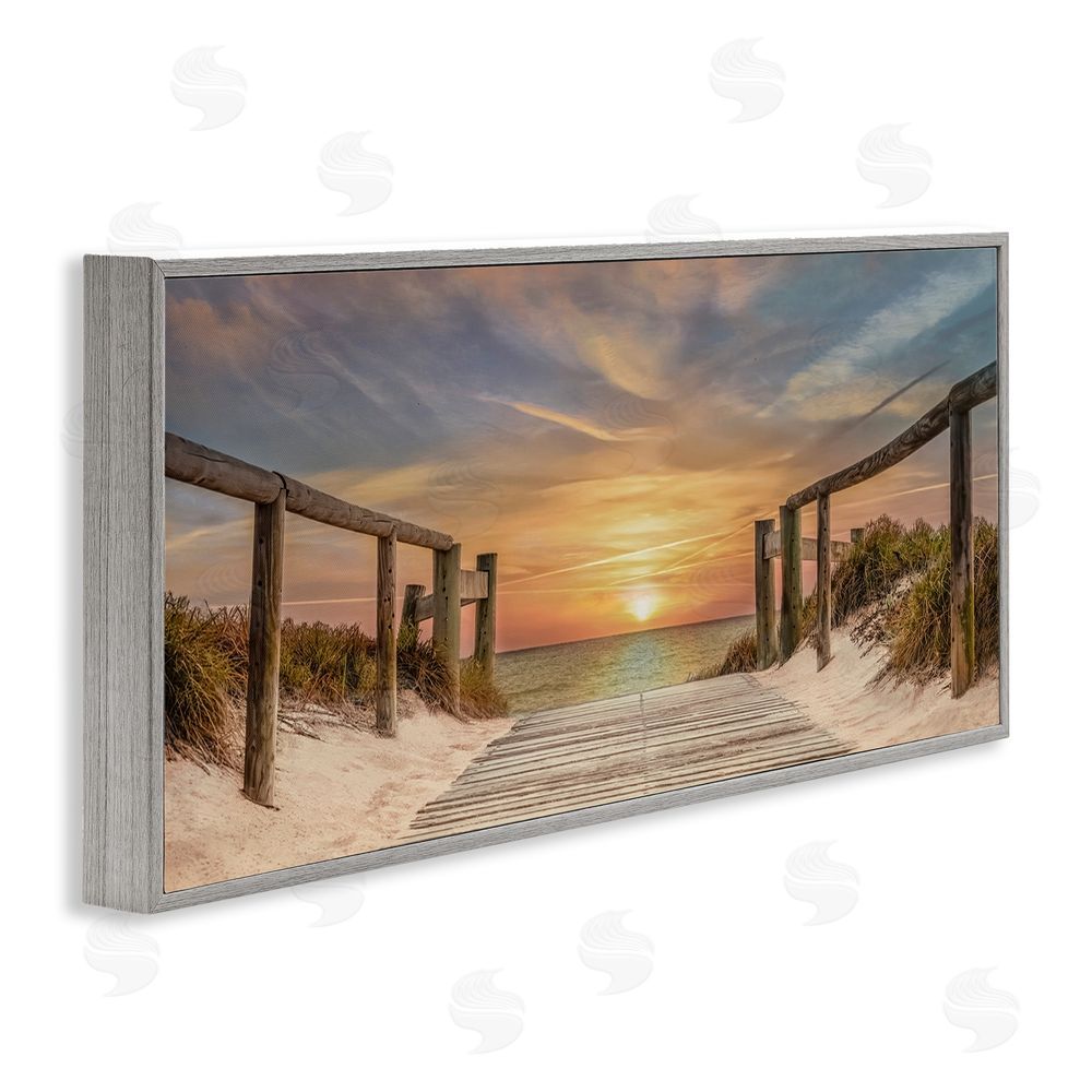 Mike Caliascibetta Pathway To Sunset Gray Framed Giclee Wall Art Print