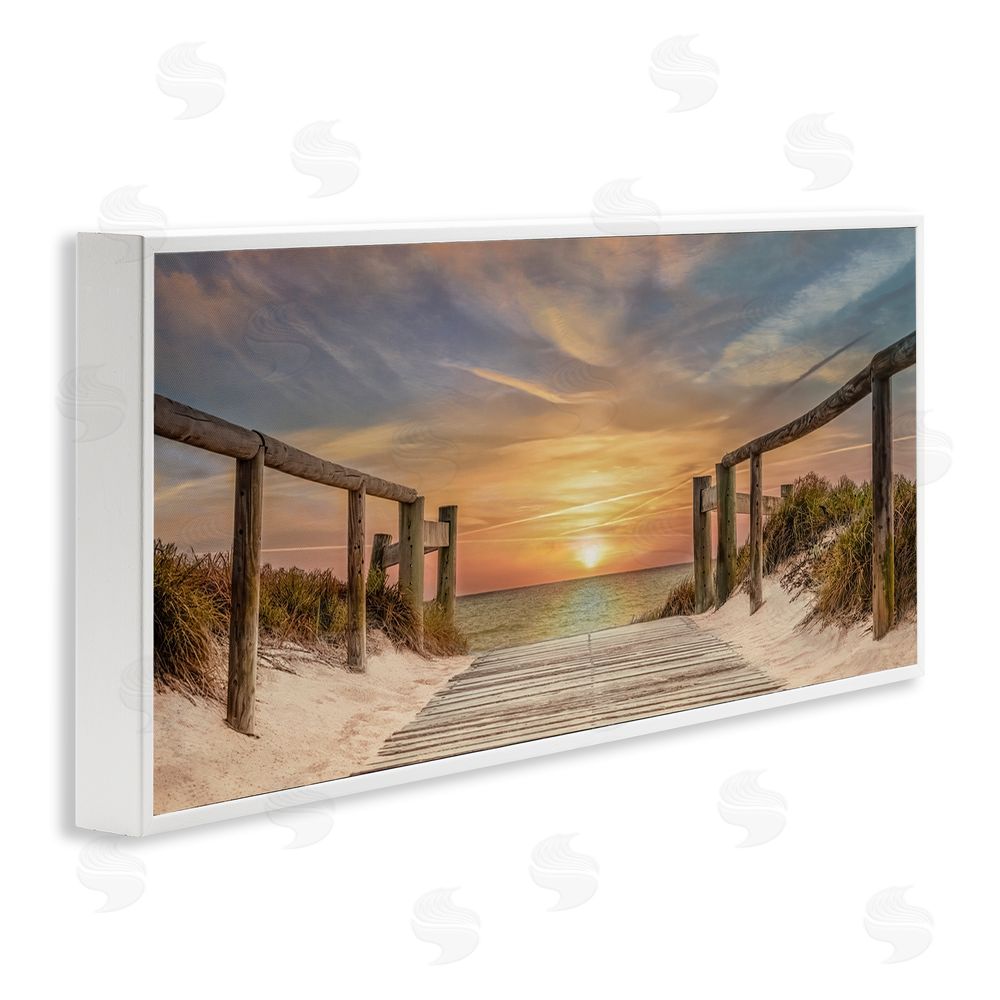 Mike Caliascibetta Pathway To Sunset White Framed Giclee Wall Art Print