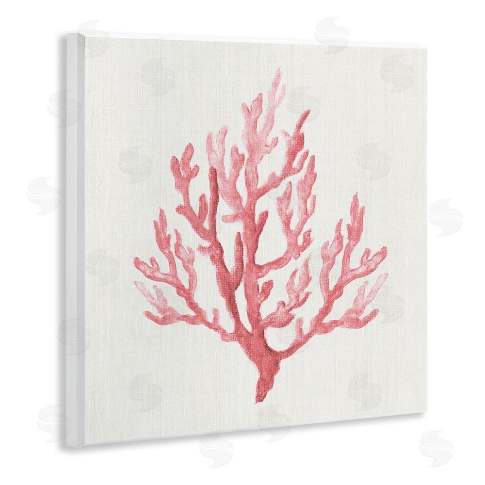 Janet Tava Muted Pink Coral Branch Wooden Wall Plaque Art Print