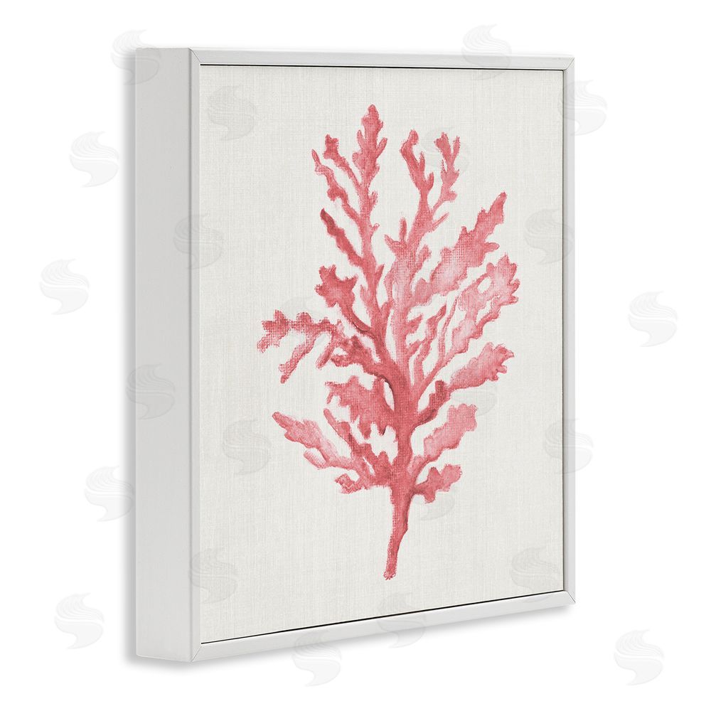 Janet Tava Rosy Pink Coral Branch White Framed Giclee Wall Art Print