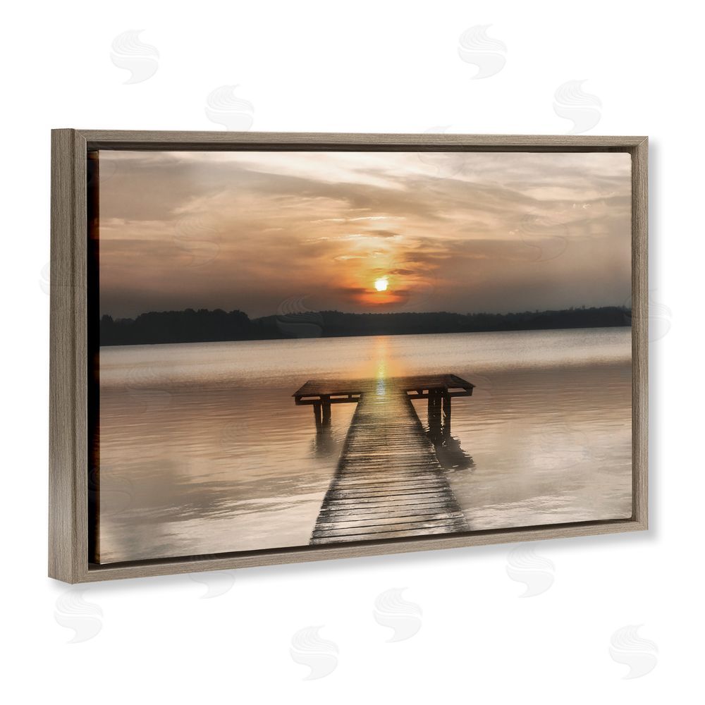 Irene Weisz Centric Reflective Sunrise Brown Floating Frame Canvas Wall Art Print