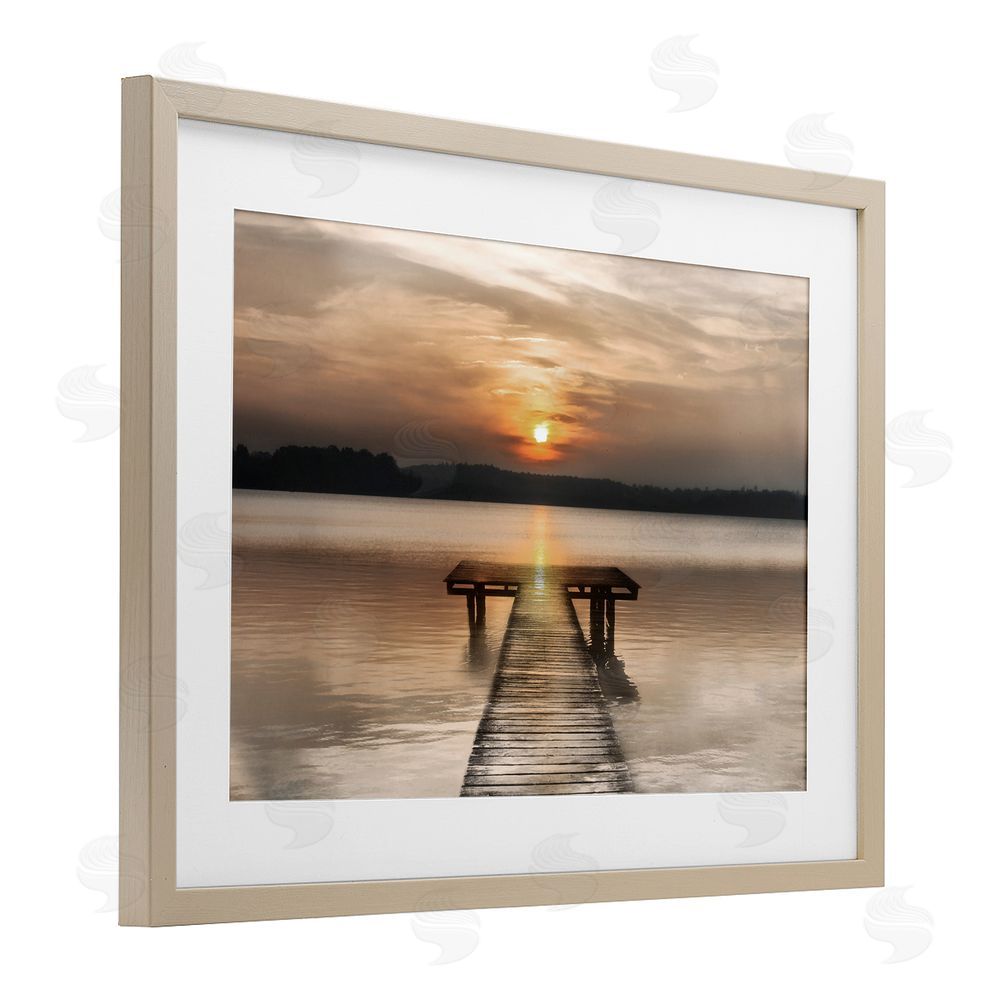 Irene Weisz Centric Reflective Sunrise Brown Framed Print Under Glass Wall Art