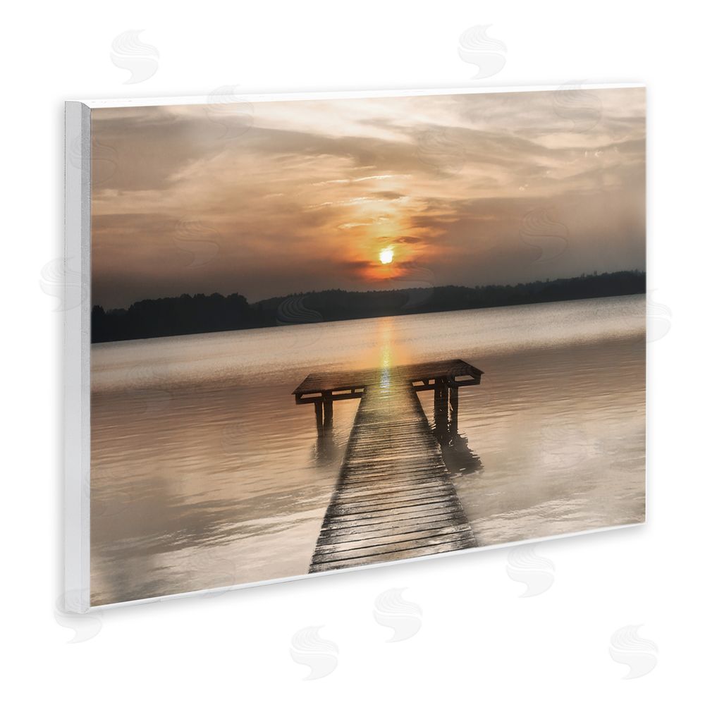 Irene Weisz Centric Reflective Sunrise Wooden Wall Plaque Art Print