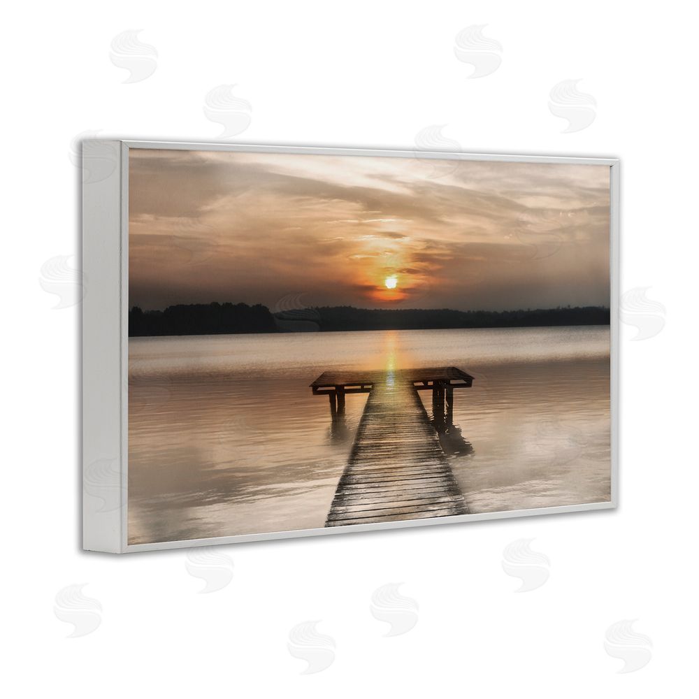 Irene Weisz Centric Reflective Sunrise White Framed Giclee Wall Art Print