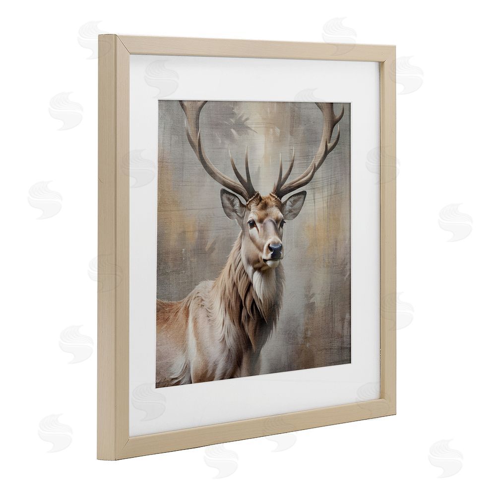 Susan Arnot Rustic Stag with Majestic Glance Brown Framed Print Under Glass Wall Art
