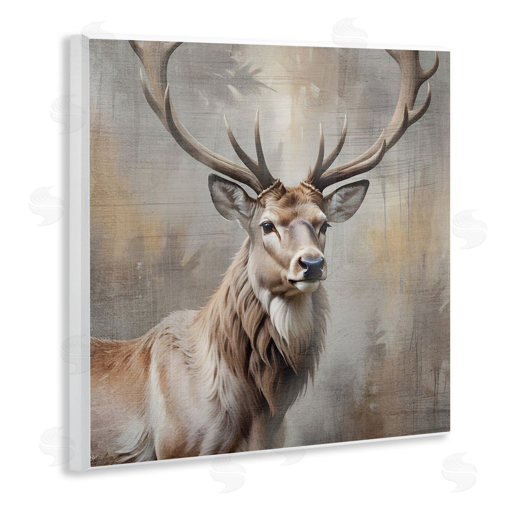 Susan Arnot Rustic Stag with Majestic Glance Wooden Wall Plaque Art Print