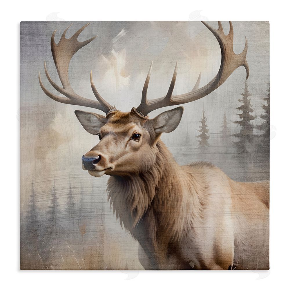 Susan Arnot Graceful Forest Stag Stretched Canvas Wall Art Print