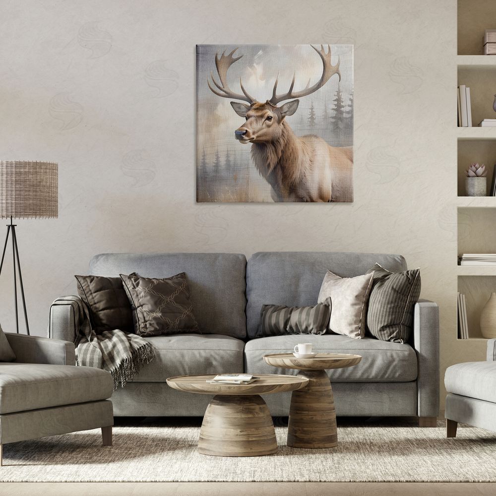 Susan Arnot Graceful Forest Stag Stretched Canvas Wall Art in Room