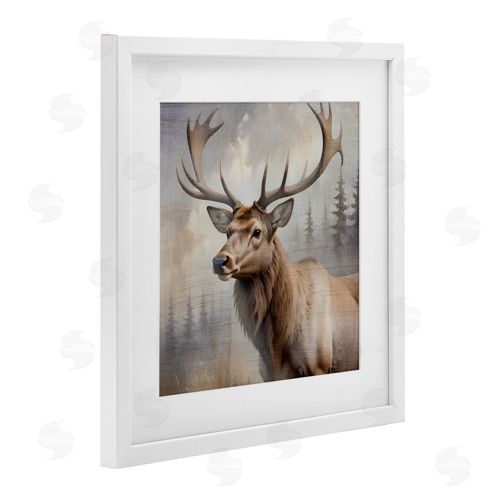 Susan Arnot Graceful Forest Stag White Framed Print Under Glass Wall Art