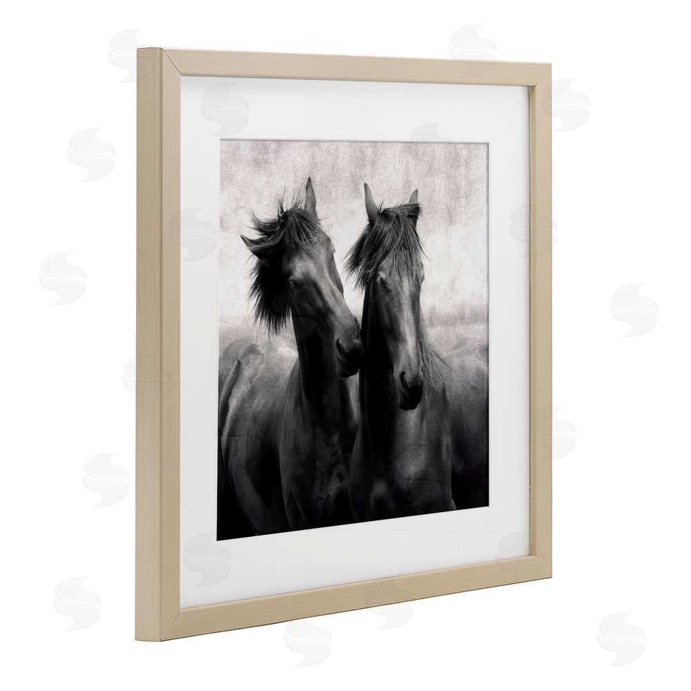 Lars Van de Goor Short Haired Horse Pair Brown Framed Print Under Glass Wall Art