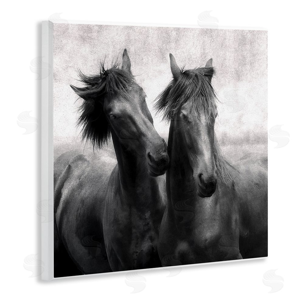 Lars Van de Goor Short Haired Horse Pair Wooden Wall Plaque Art Print