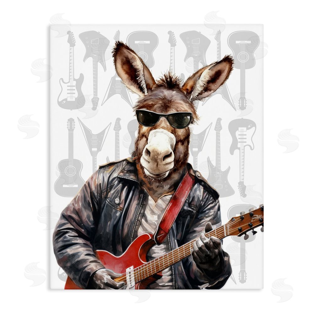 CAD Designs Performing Musician Donkey Stretched Canvas Wall Art Print