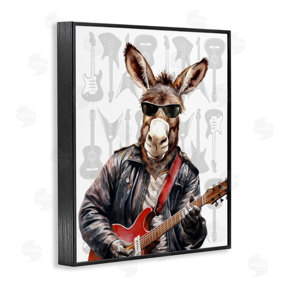 CAD Designs Performing Musician Donkey Black Framed Giclee Wall Art Print