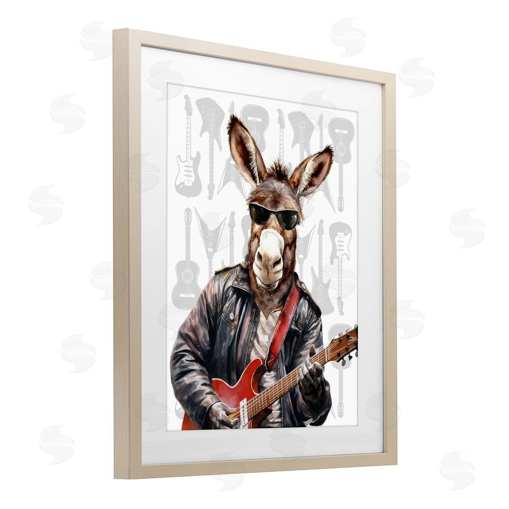 CAD Designs Performing Musician Donkey Brown Framed Print Under Glass Wall Art