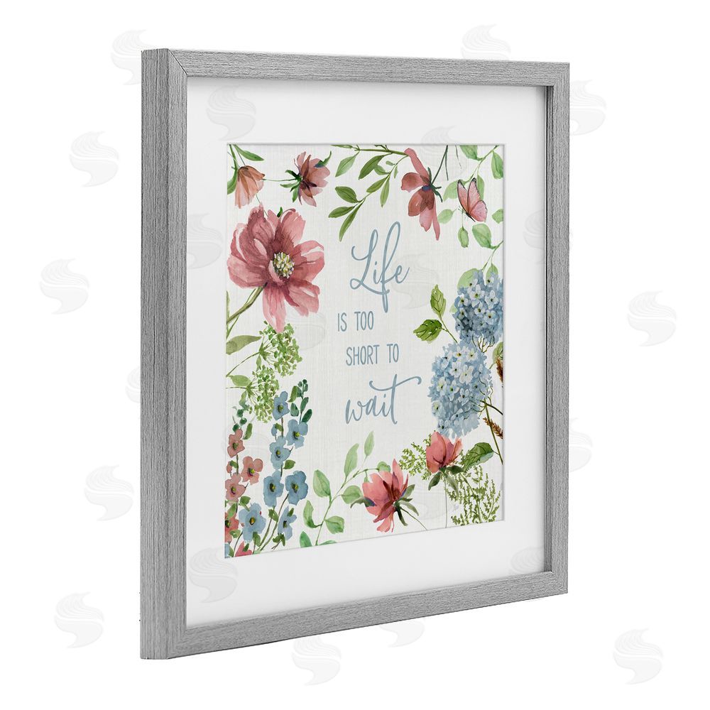Nan Too Short To Wait Gray Framed Print Under Glass Wall Art