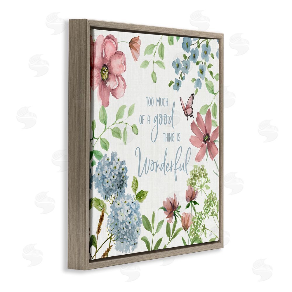 Nan Too Much Of A Good Thing Brown Floating Frame Canvas Wall Art Print