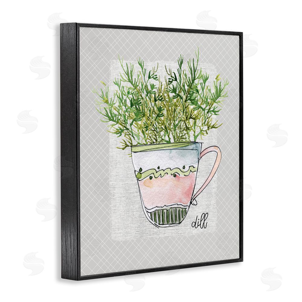 Livi Finn Dill Herb Mug Black Framed Giclee Wall Art Print