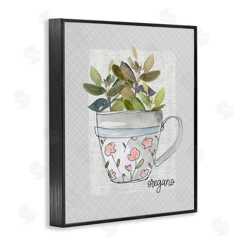 Livi Finn Oregano Herb Mug Black Framed Giclee Wall Art Print