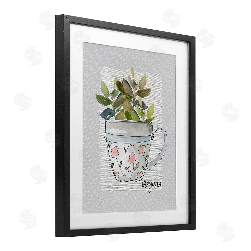 Livi Finn Oregano Herb Mug Black Framed Print Under Glass Wall Art