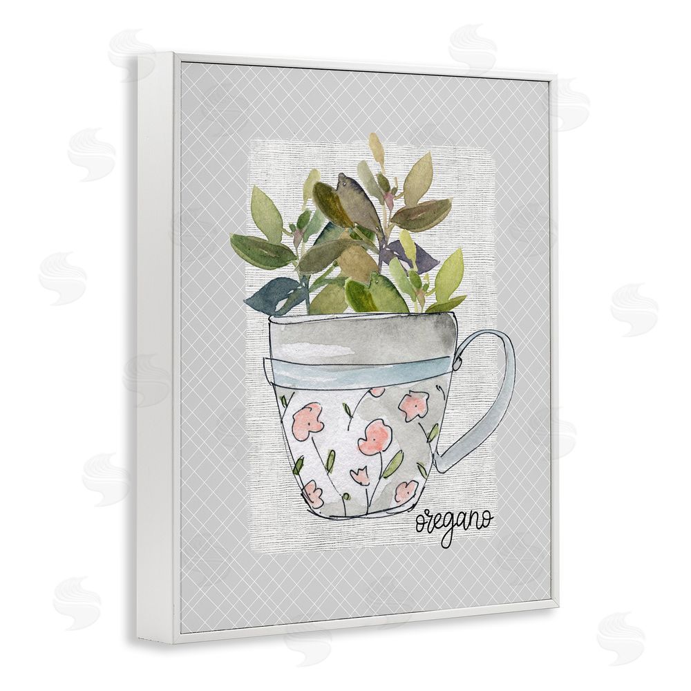 Livi Finn Oregano Herb Mug White Framed Giclee Wall Art Print