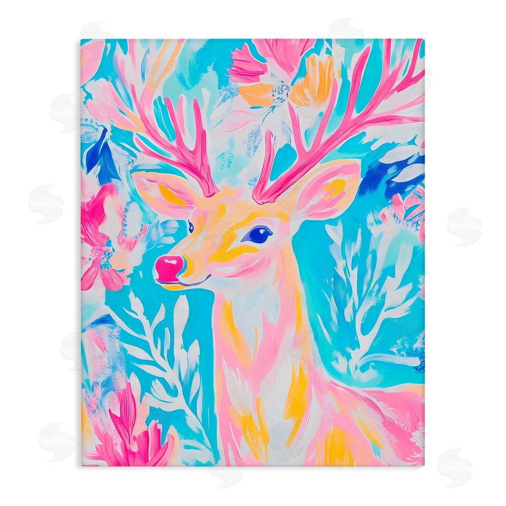Arlington Prints Bright Pastel Deer Canvas Wall Art Print