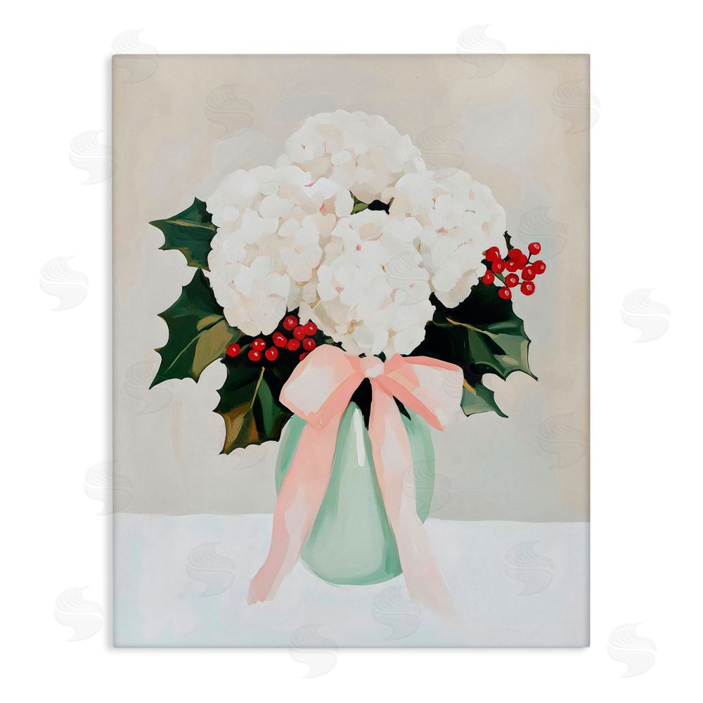 Arlington Prints Christmas Hydrangea Blooms Canvas Wall Art Print