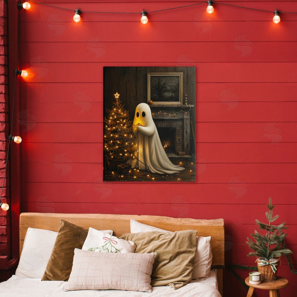 Arlington Prints Christmas Ghost Hanging Lights Canvas Art on Wall