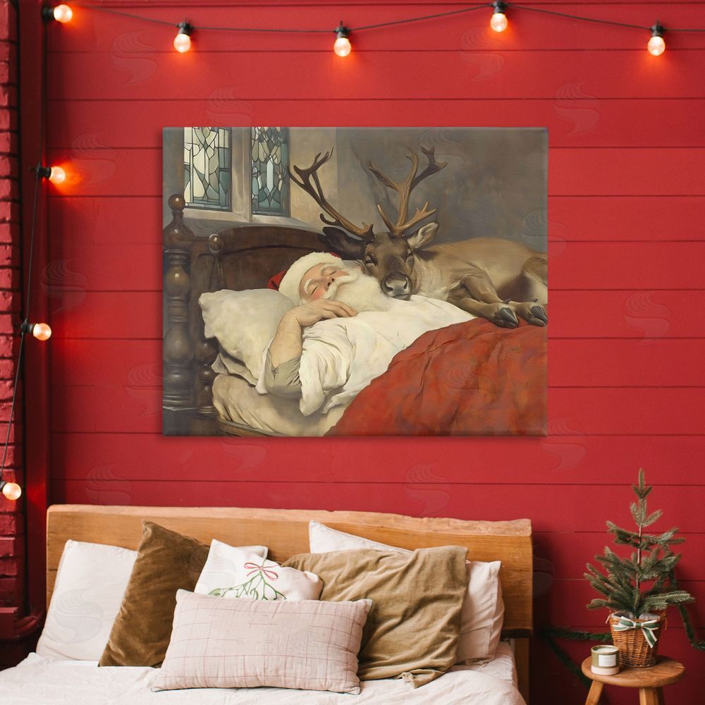 Arlington Prints Goodnight Santa & Reindeer Canvas Art on Wall