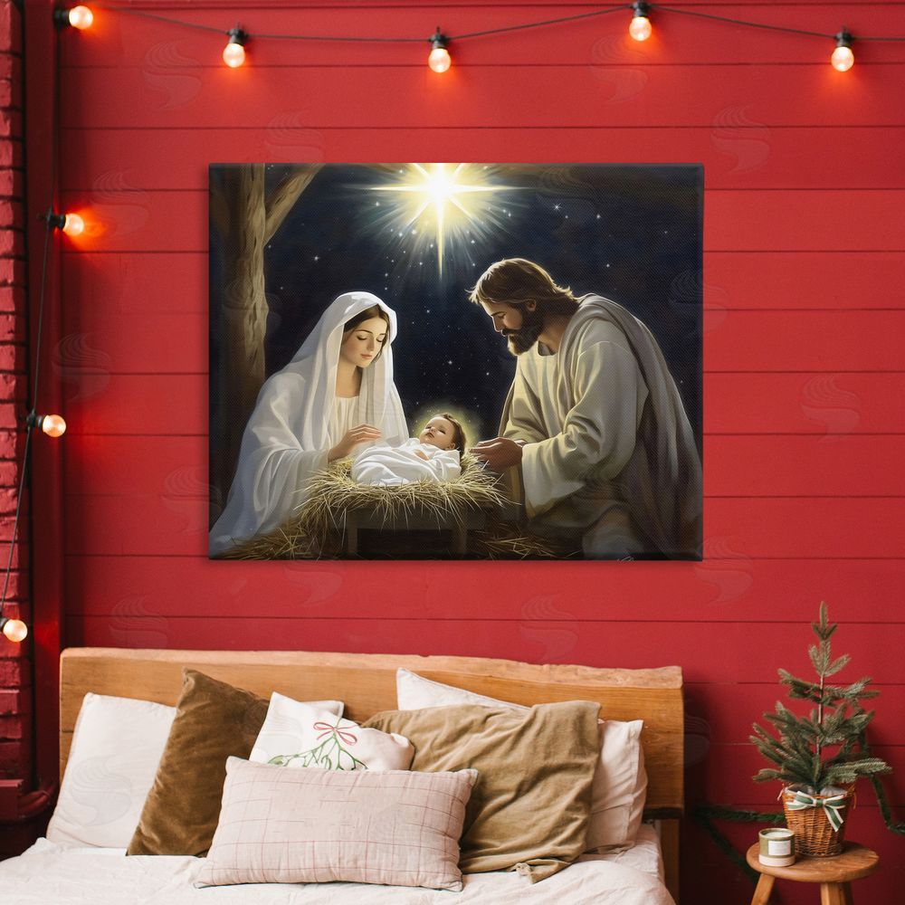 Arlington Prints Peaceful Night Nativity Scene Canvas Art on Wall