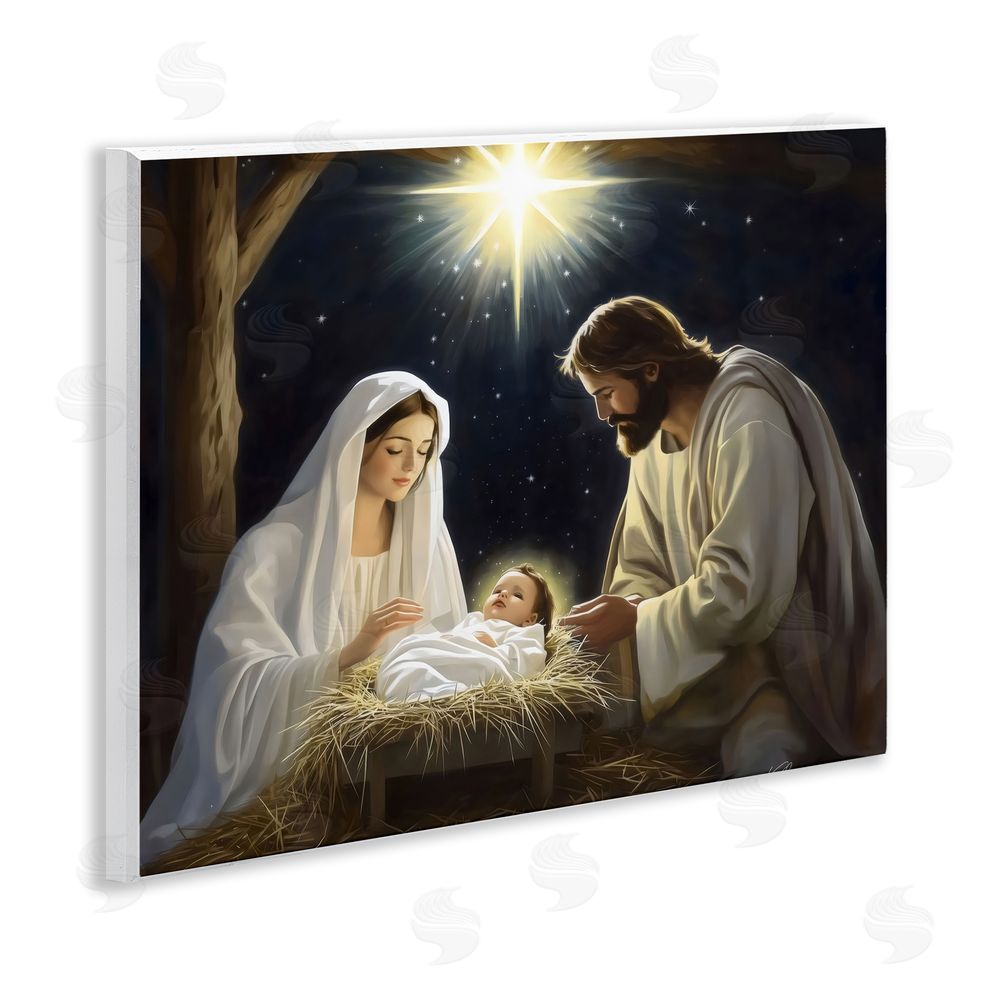 Arlington Prints Peaceful Night Nativity Scene Wall Plaque Art Print