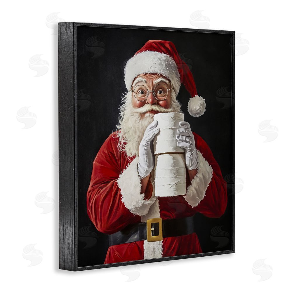 Arlington Prints Santa Has Your TP Black Framed Giclee Wall Art Print